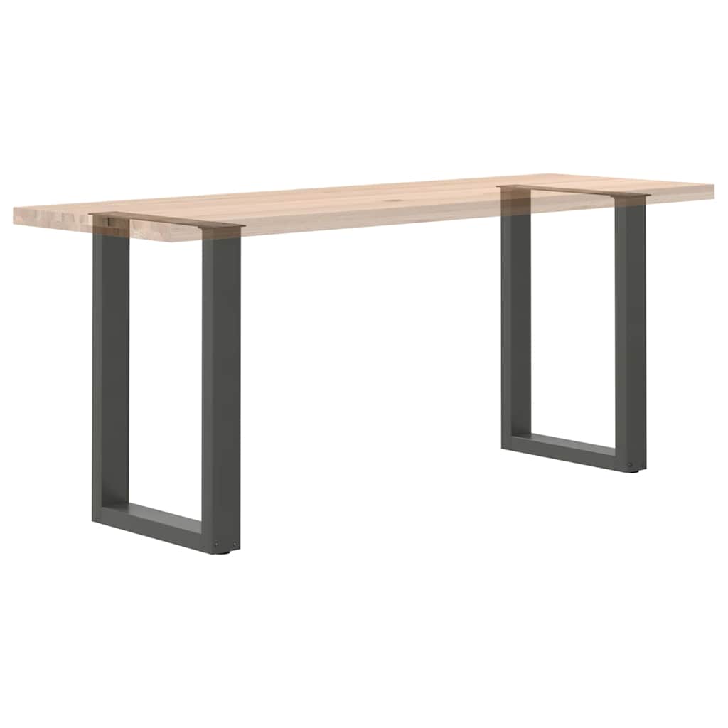 2 db antracitszürke, U alakú acél étkezőasztal láb 50 x (72-73) cm