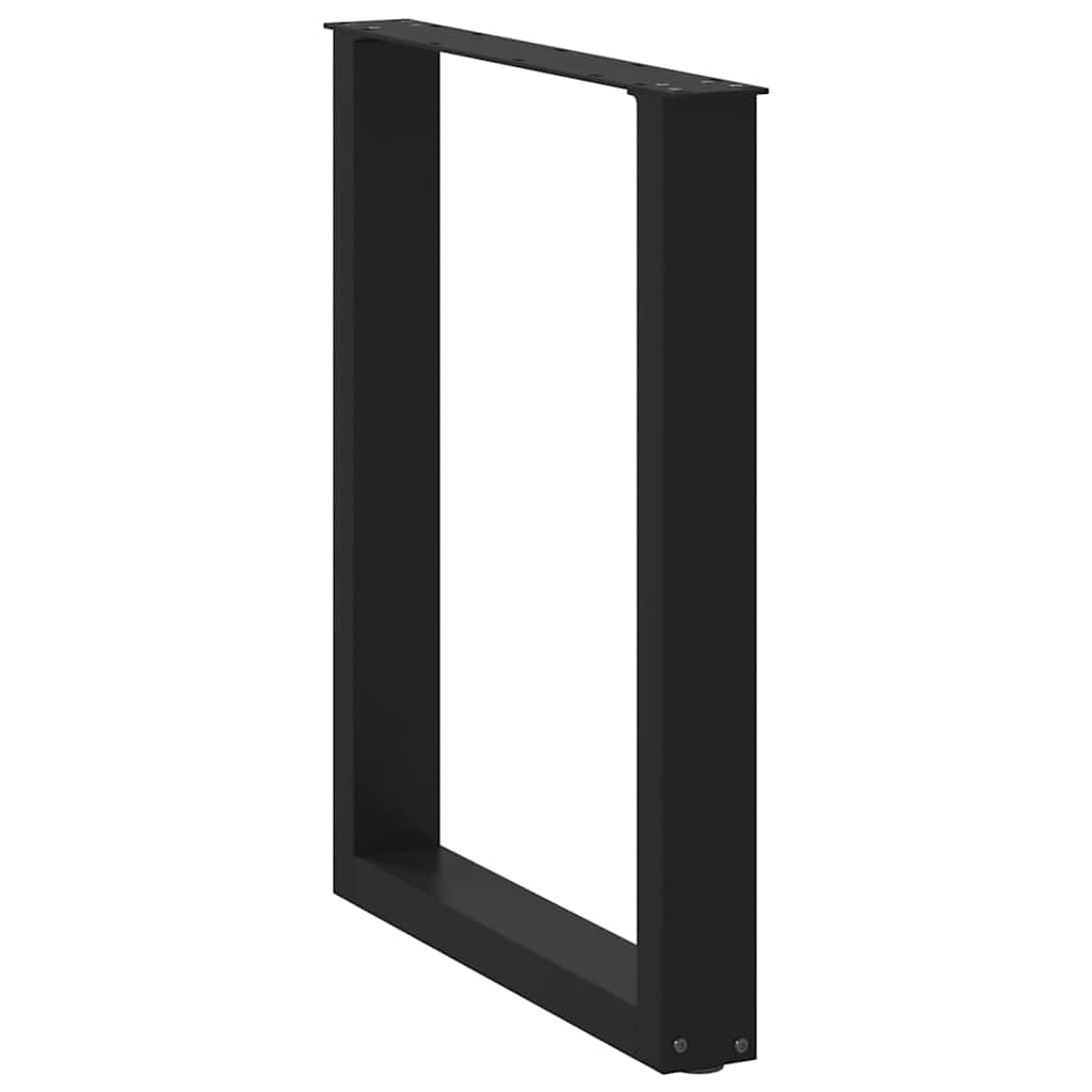 2 db U alakú étkezőasztal láb fekete 60 x (72-73) cm acél étkezőasztal láb
