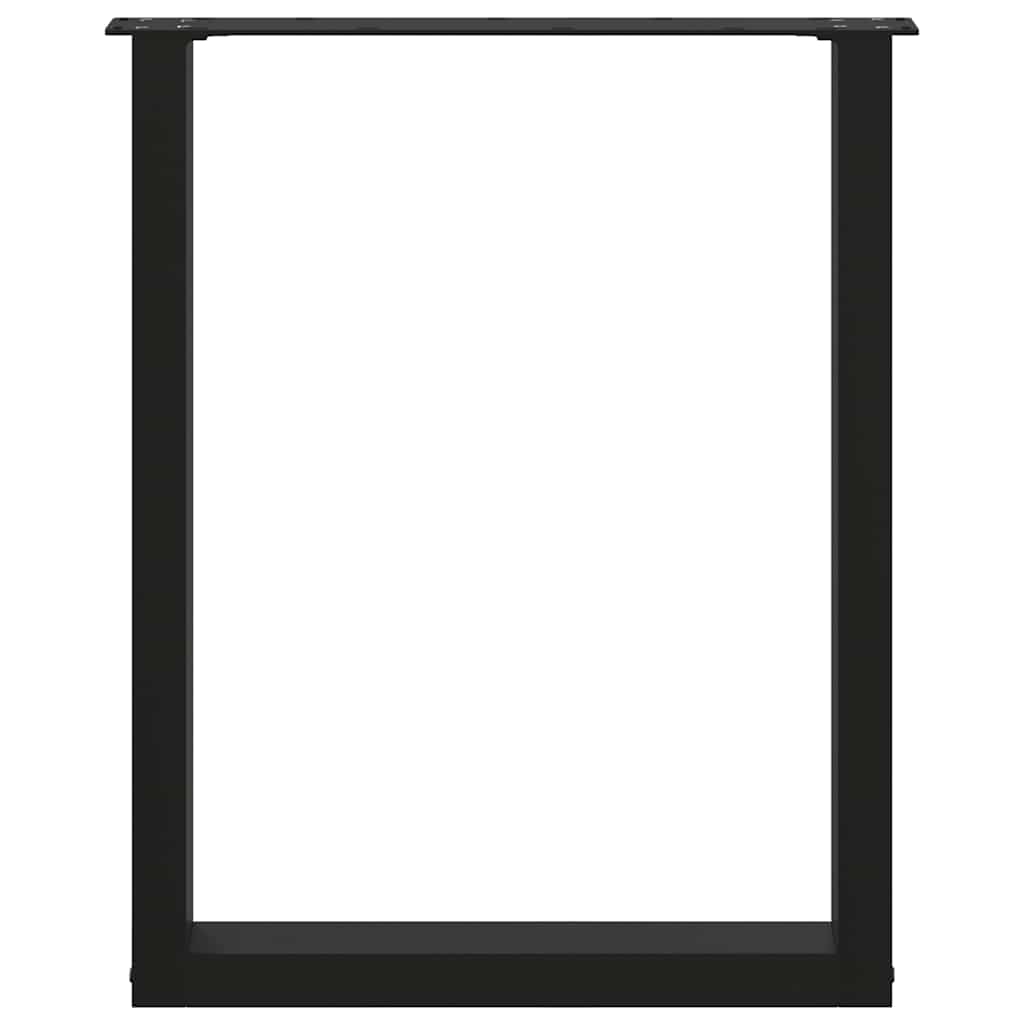 2 db U alakú étkezőasztal láb fekete 60 x (72-73) cm acél étkezőasztal láb