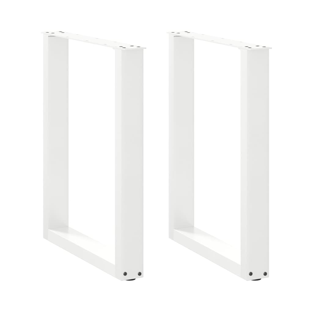 2 db U alakú étkezőasztal láb fehér 60 x (72-73) cm acél étkezőasztal láb