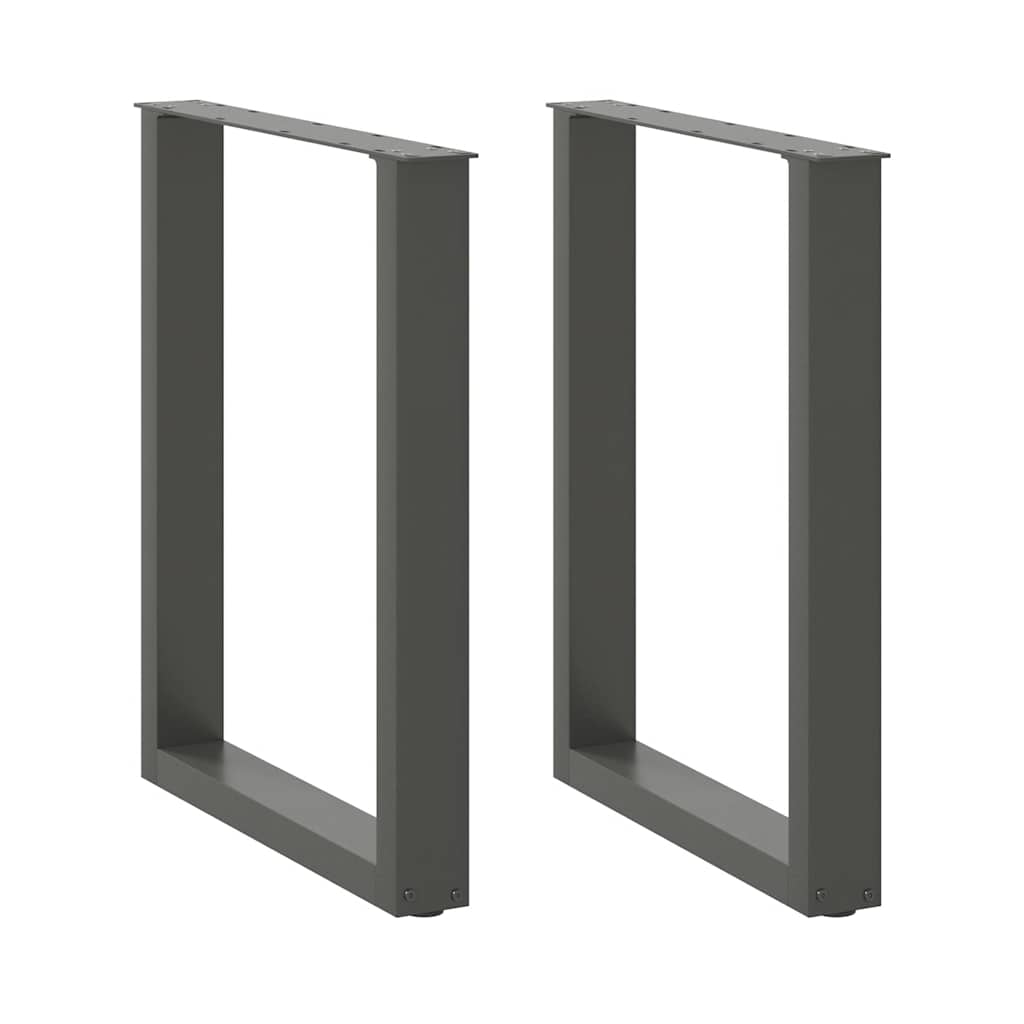 2 db antracitszürke, U alakú étkezőasztal láb 60 x (72-73) cm acél