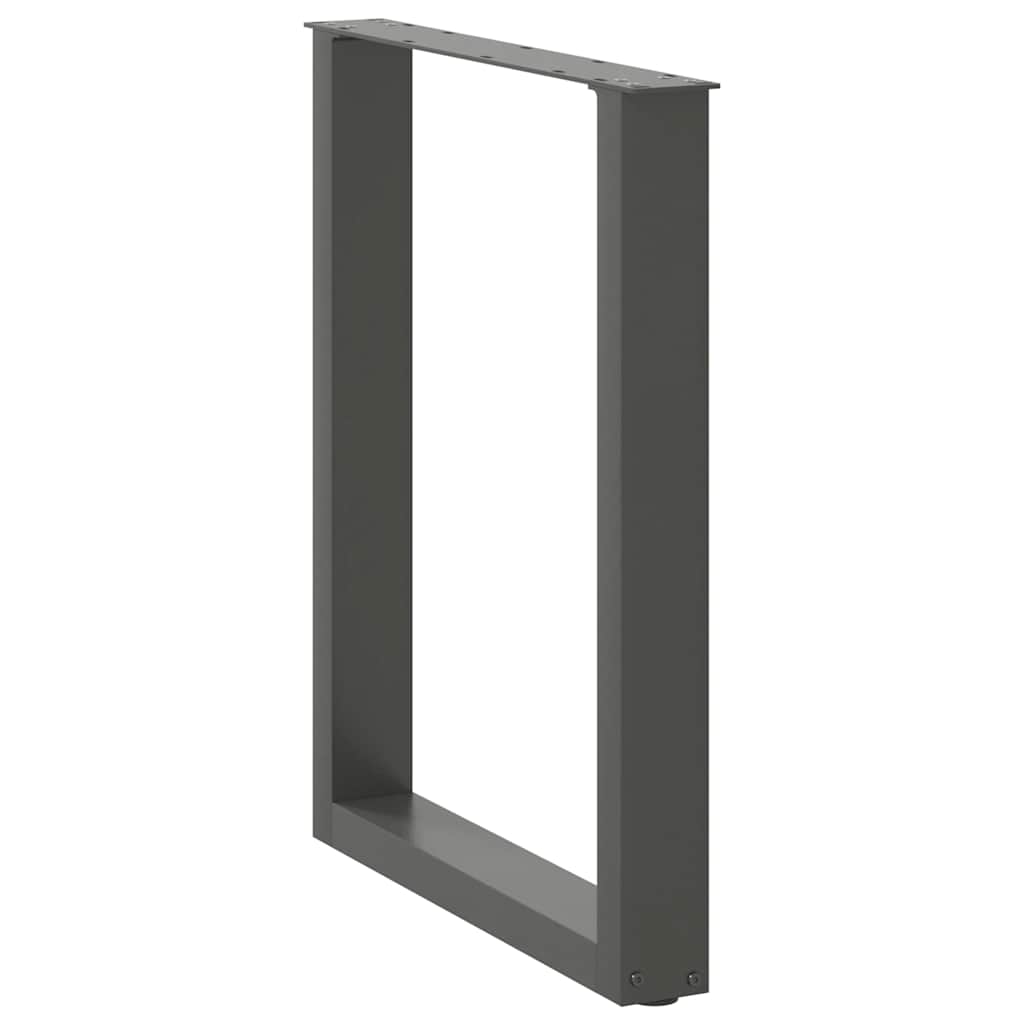 2 db antracitszürke, U alakú étkezőasztal láb 60 x (72-73) cm acél