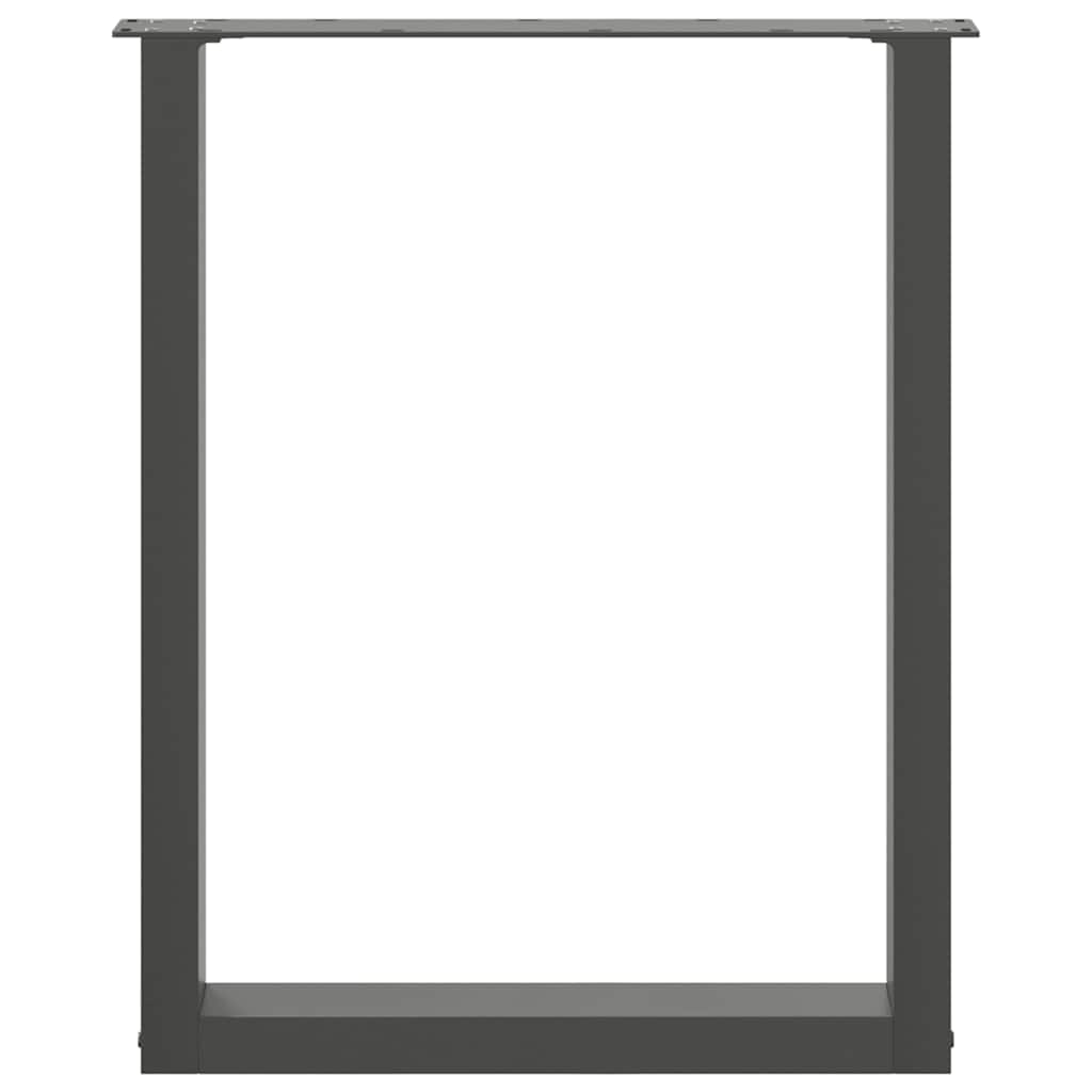 2 db antracitszürke, U alakú étkezőasztal láb 60 x (72-73) cm acél