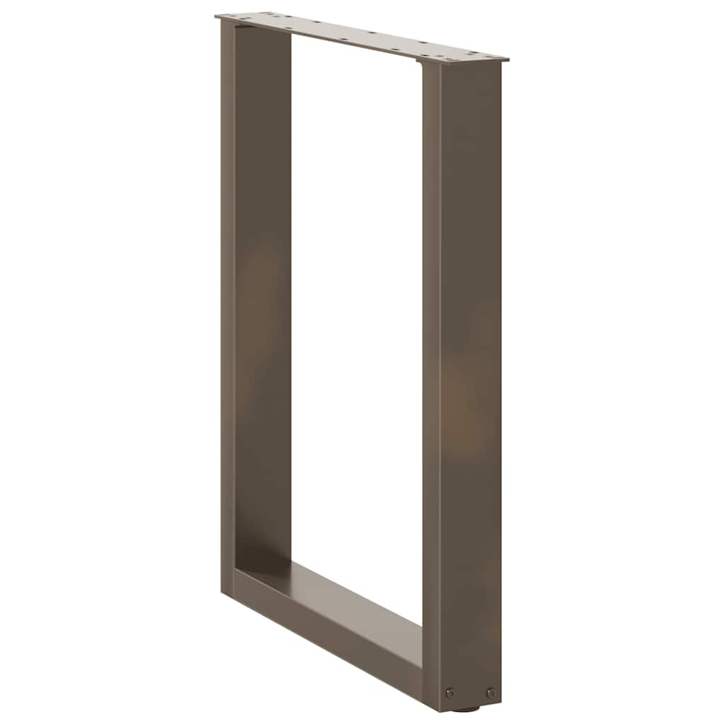 2 db U alakú étkezőasztal láb natúr acélból 60 x (72-73) cm