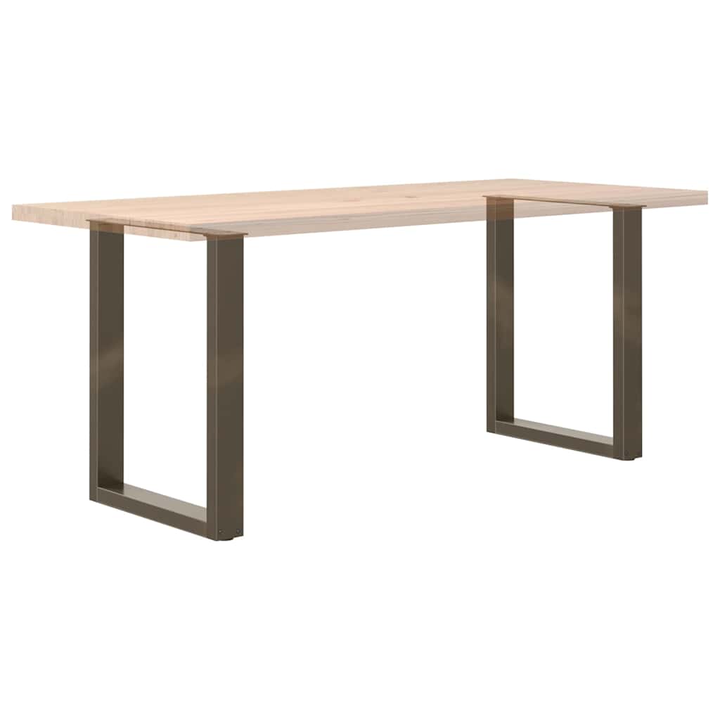 2 db U alakú étkezőasztal láb natúr acélból 60 x (72-73) cm