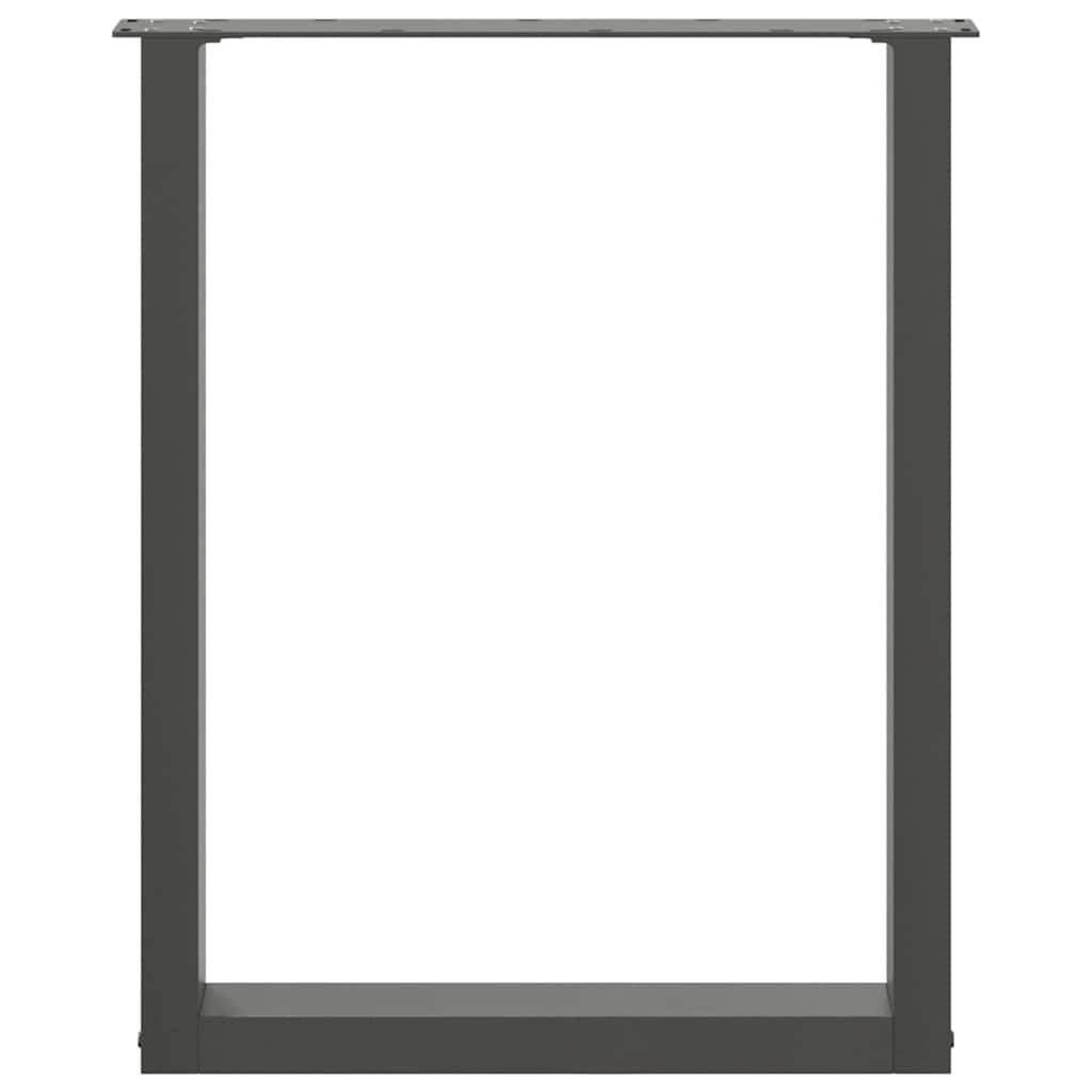 2 db U alakú étkezőasztal láb fekete, 70 x (72-73) cm acél
