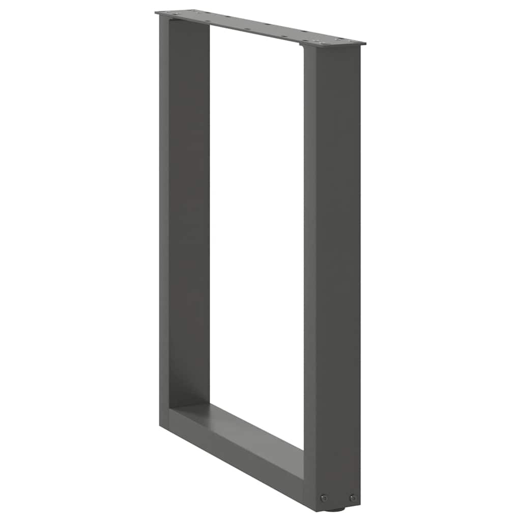 2 db antracitszürke, U alakú étkezőasztal láb 70 x (72-73) cm acél