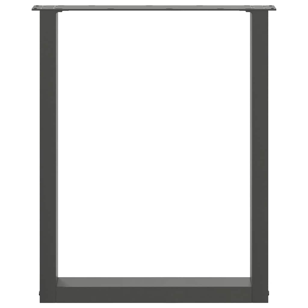 2 db antracitszürke, U alakú étkezőasztal láb 70 x (72-73) cm acél