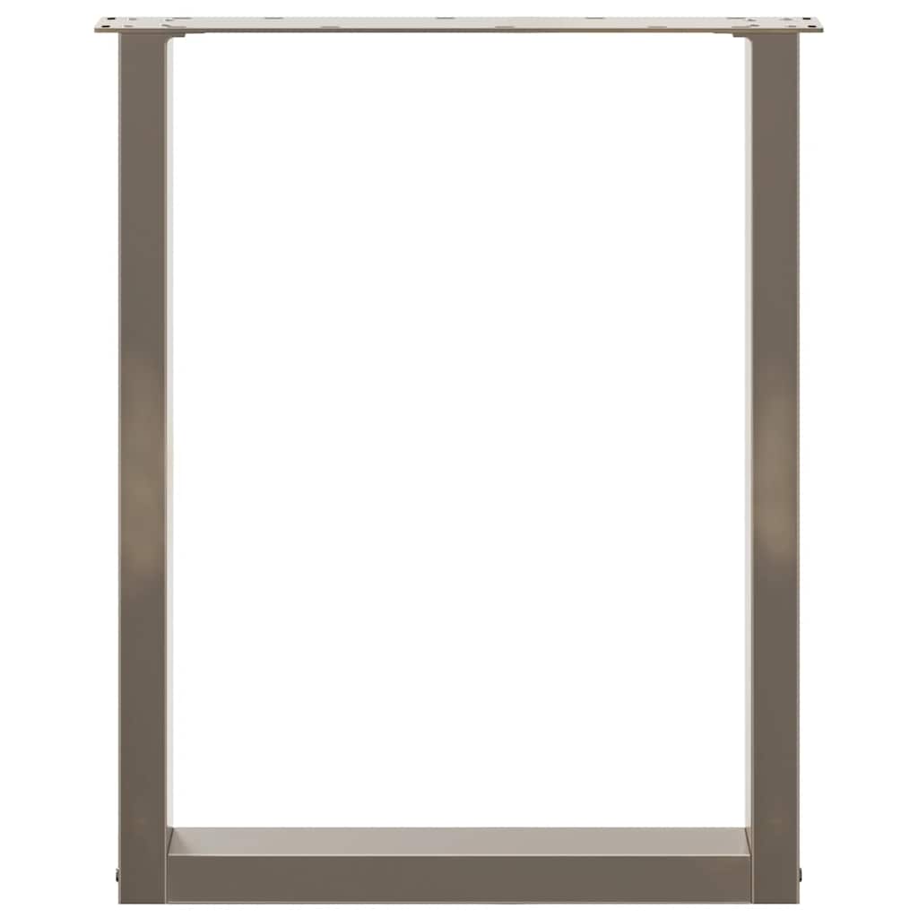 2 db U alakú étkezőasztal láb natúr acélból 70 x (72-73) cm
