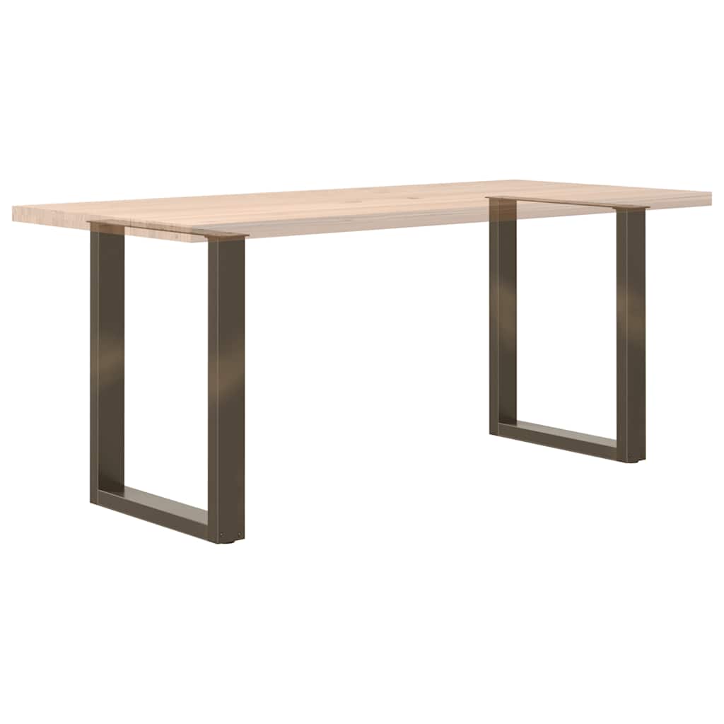 2 db U alakú étkezőasztal láb natúr acélból 70 x (72-73) cm