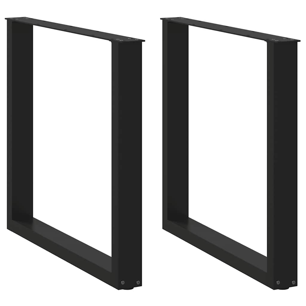 2 db U alakú étkezőasztal láb fekete 80 x (72-73) cm acél étkezőasztal láb