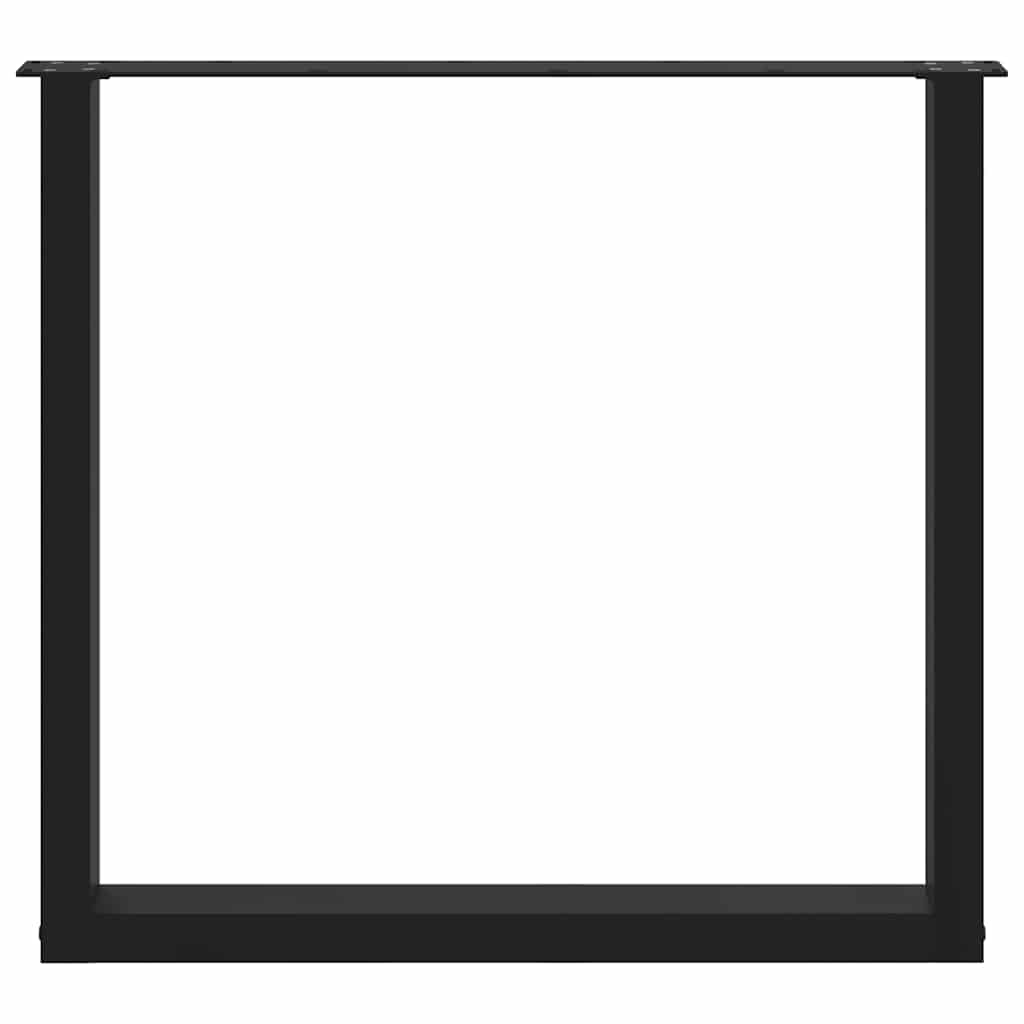 2 db U alakú étkezőasztal láb fekete 80 x (72-73) cm acél étkezőasztal láb