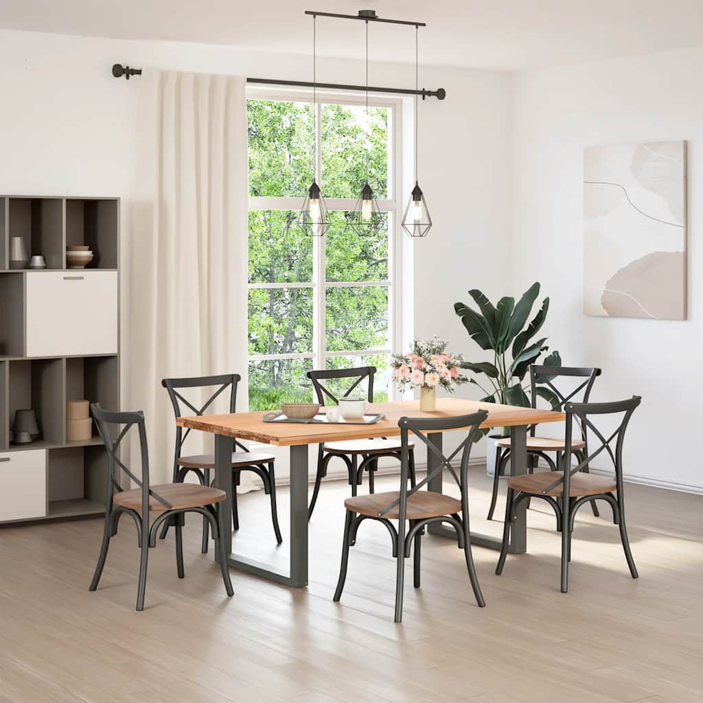 2 db antracitszürke, U alakú acél étkezőasztal láb 80 x (72-73) cm