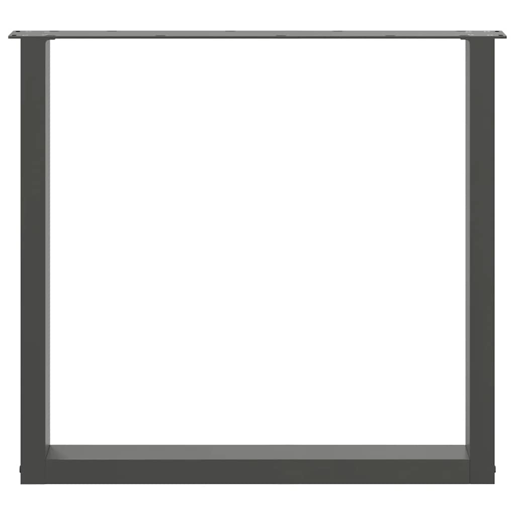 2 db antracitszürke, U alakú acél étkezőasztal láb 80 x (72-73) cm