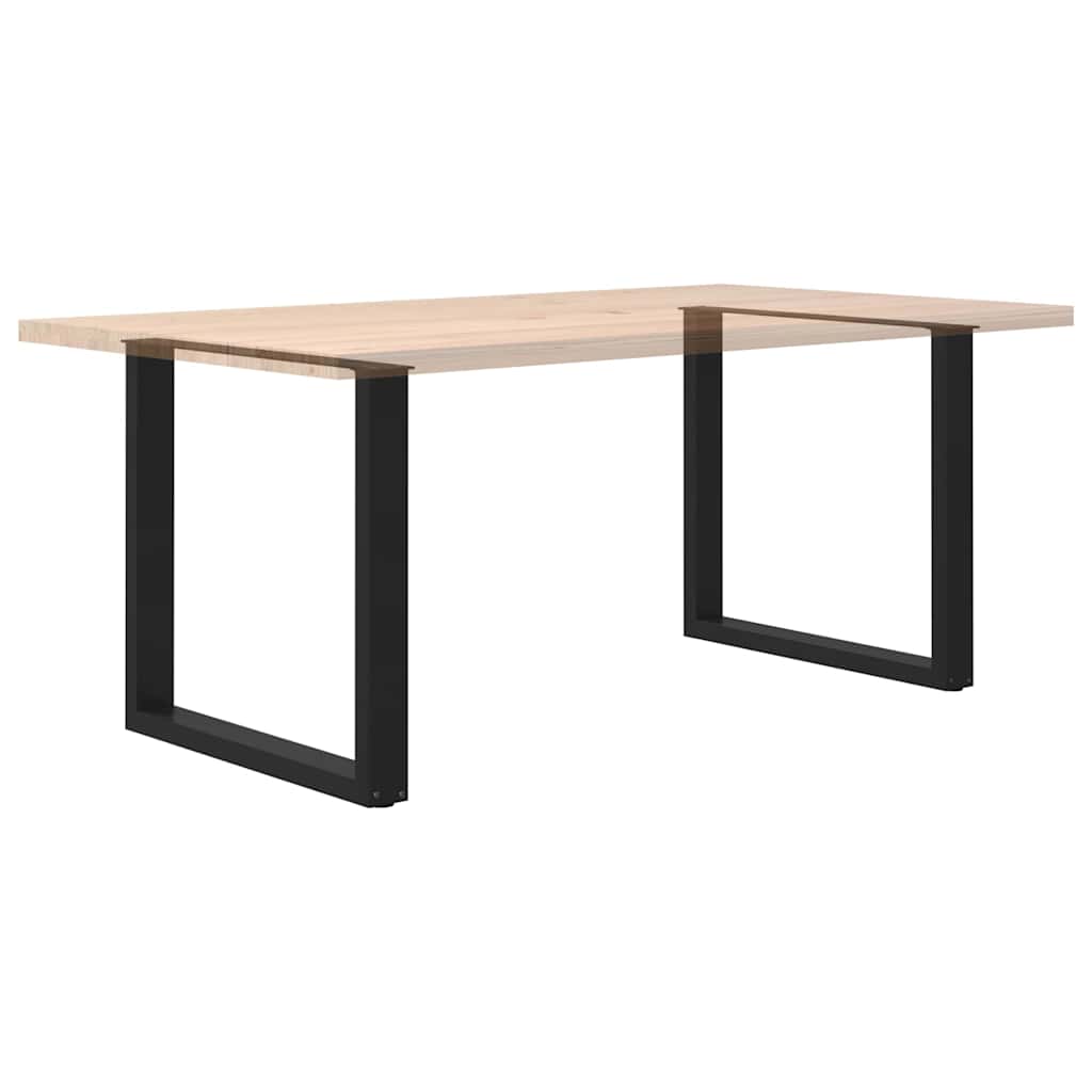 2 db U alakú étkezőasztal láb fekete, 90 x (72-73) cm acél