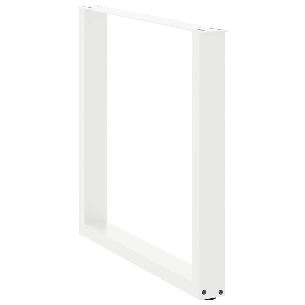 2 db U alakú étkezőasztal láb fehér 90 x (72-73) cm acél étkezőasztal láb