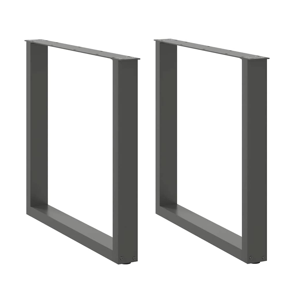 2 db antracitszürke, U alakú acél étkezőasztal láb 90 x (72-73) cm
