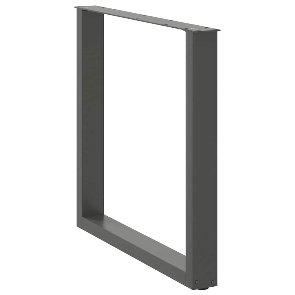 2 db antracitszürke, U alakú acél étkezőasztal láb 90 x (72-73) cm