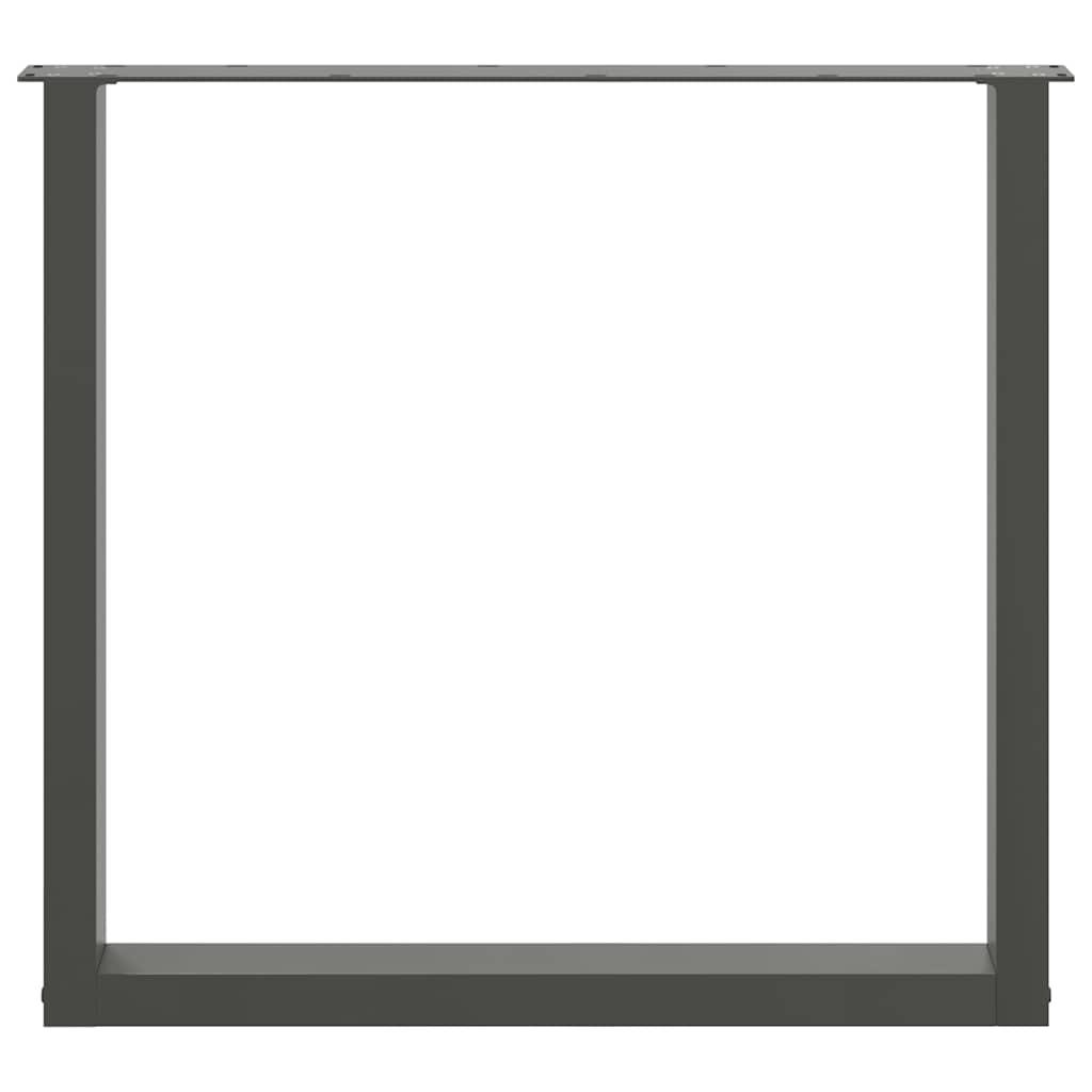 2 db antracitszürke, U alakú acél étkezőasztal láb 90 x (72-73) cm