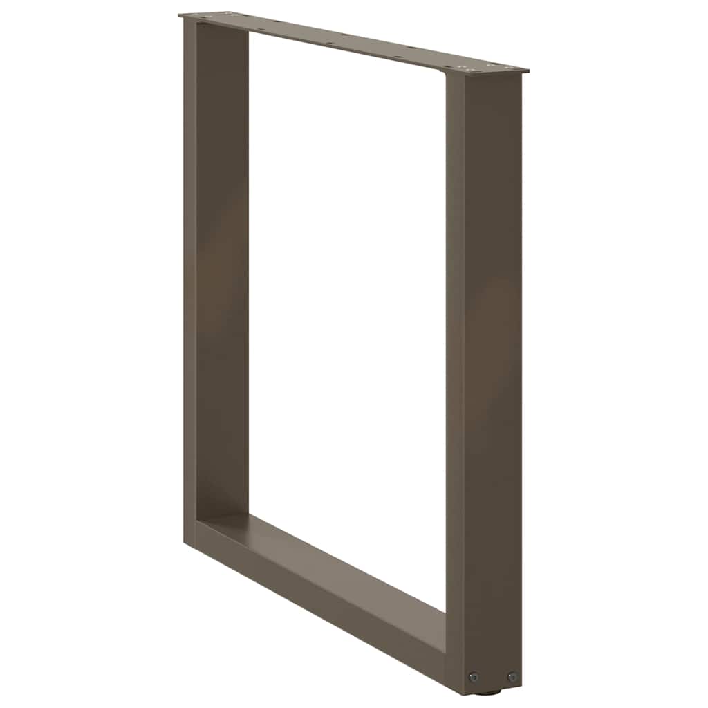 2 db U alakú étkezőasztal láb natúr acélból 90 x (72-73) cm