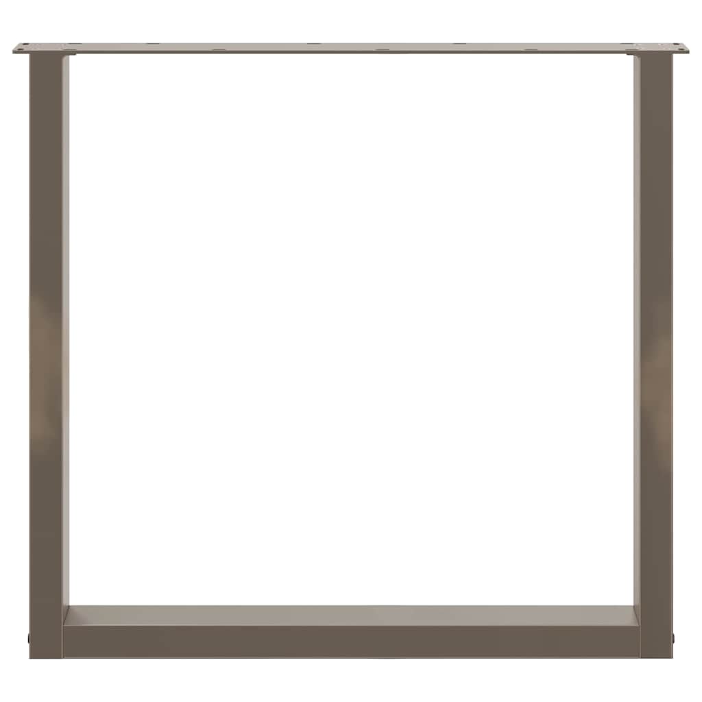 2 db U alakú étkezőasztal láb natúr acélból 90 x (72-73) cm