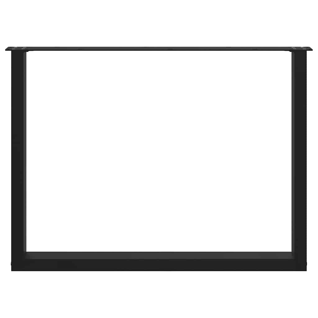 2 db U alakú étkezőasztal láb fekete 100 x (72-73) cm acél étkezőasztalhoz