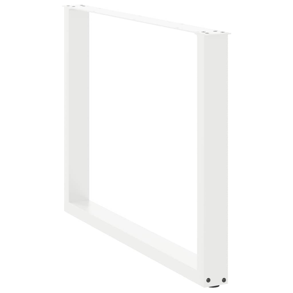 2 db U alakú étkezőasztal láb fehér 100 x (72-73) cm acél étkezőasztal láb