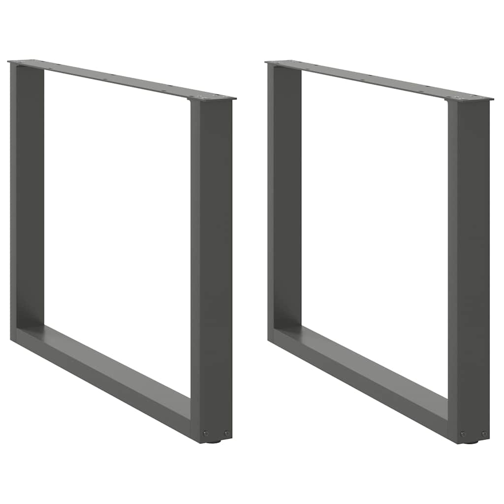 2 db antracitszürke, U alakú étkezőasztal láb 100 x (72-73) cm acél