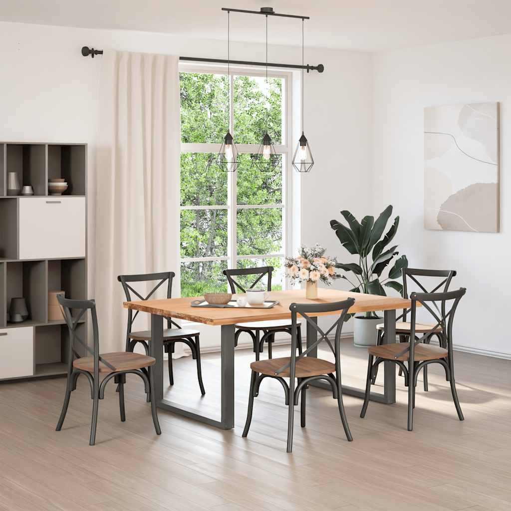 2 db antracitszürke, U alakú étkezőasztal láb 100 x (72-73) cm acél