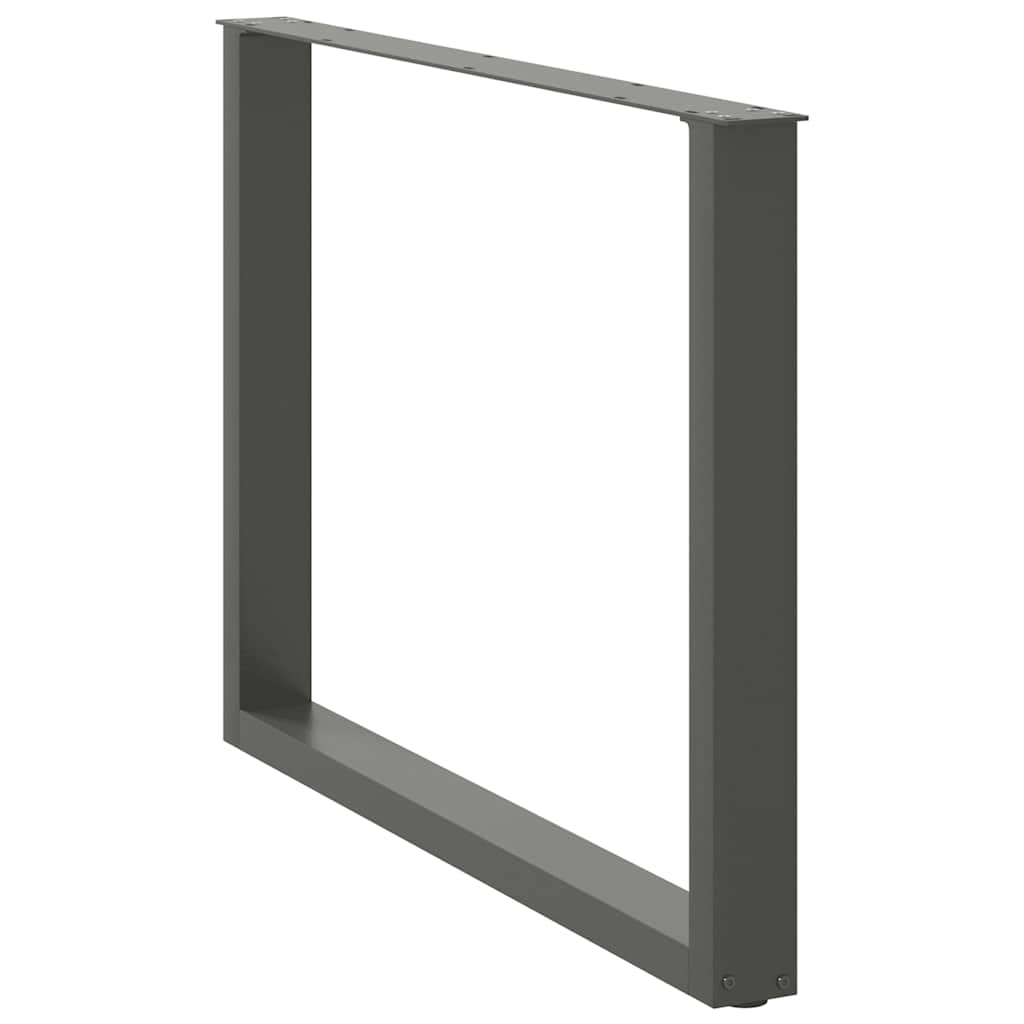 2 db antracitszürke, U alakú étkezőasztal láb 100 x (72-73) cm acél