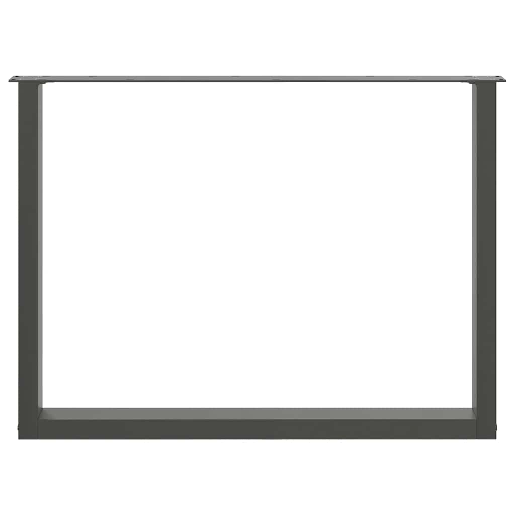 2 db antracitszürke, U alakú étkezőasztal láb 100 x (72-73) cm acél