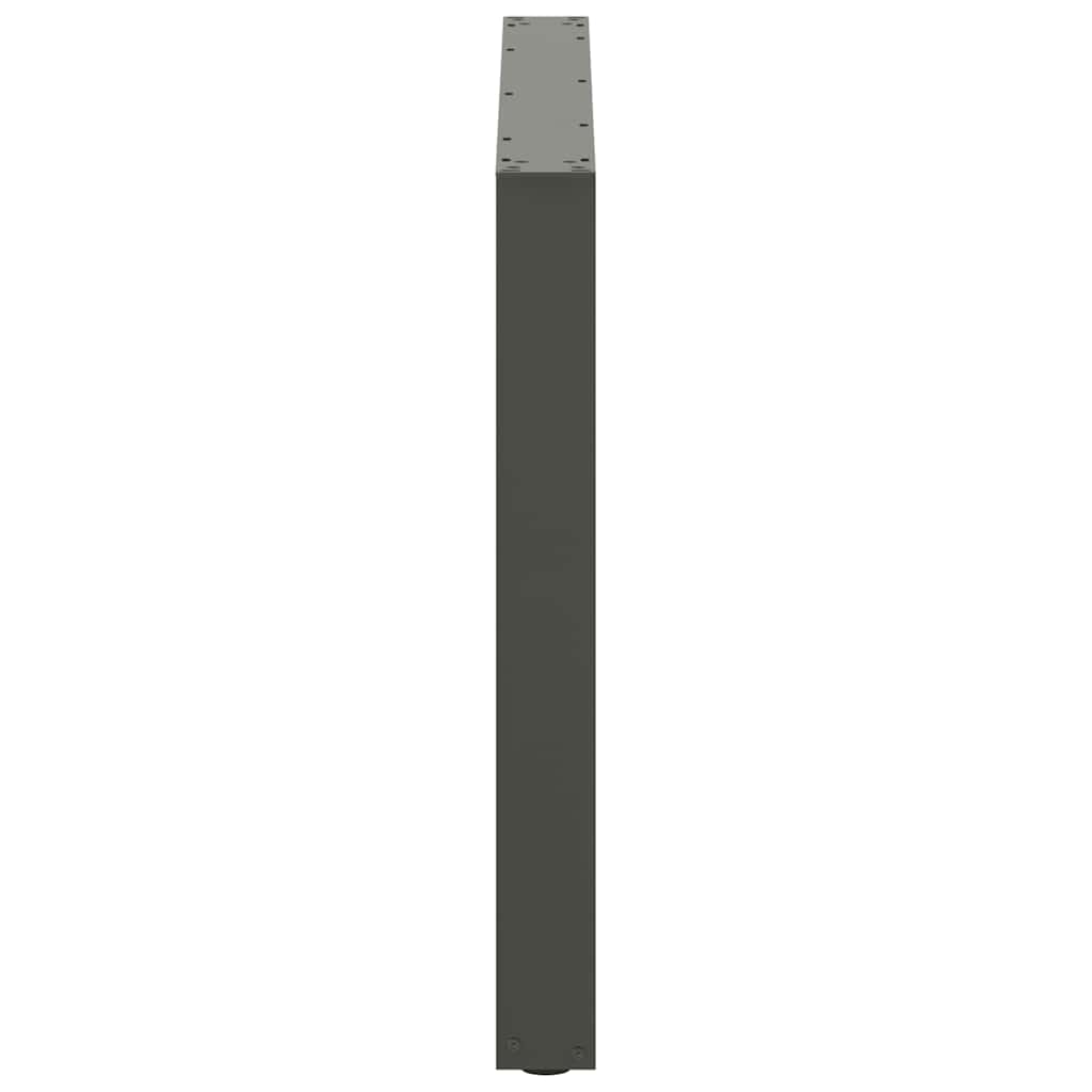 2 db antracitszürke, U alakú étkezőasztal láb 100 x (72-73) cm acél