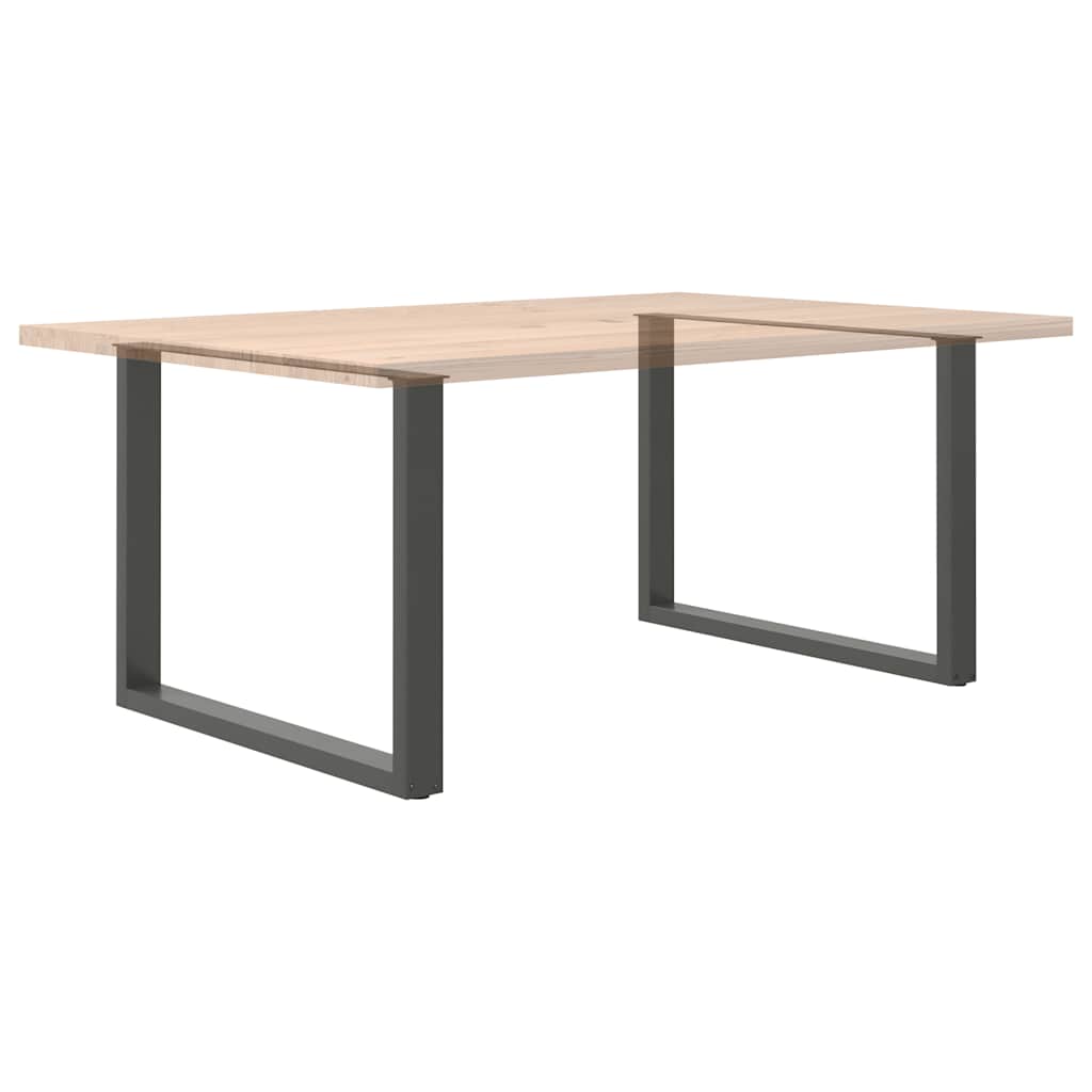 2 db antracitszürke, U alakú étkezőasztal láb 100 x (72-73) cm acél