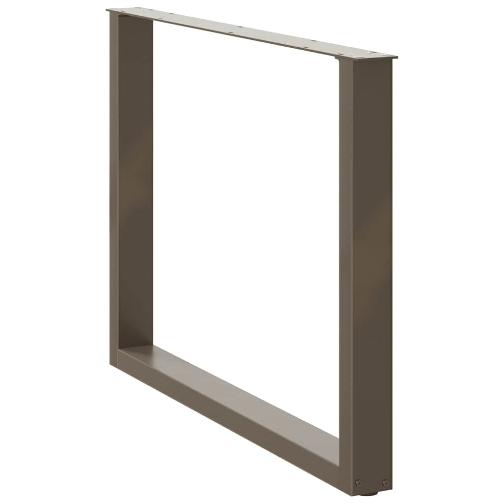 2 db U alakú étkezőasztal láb natúr acélból 100 x (72-73) cm acél