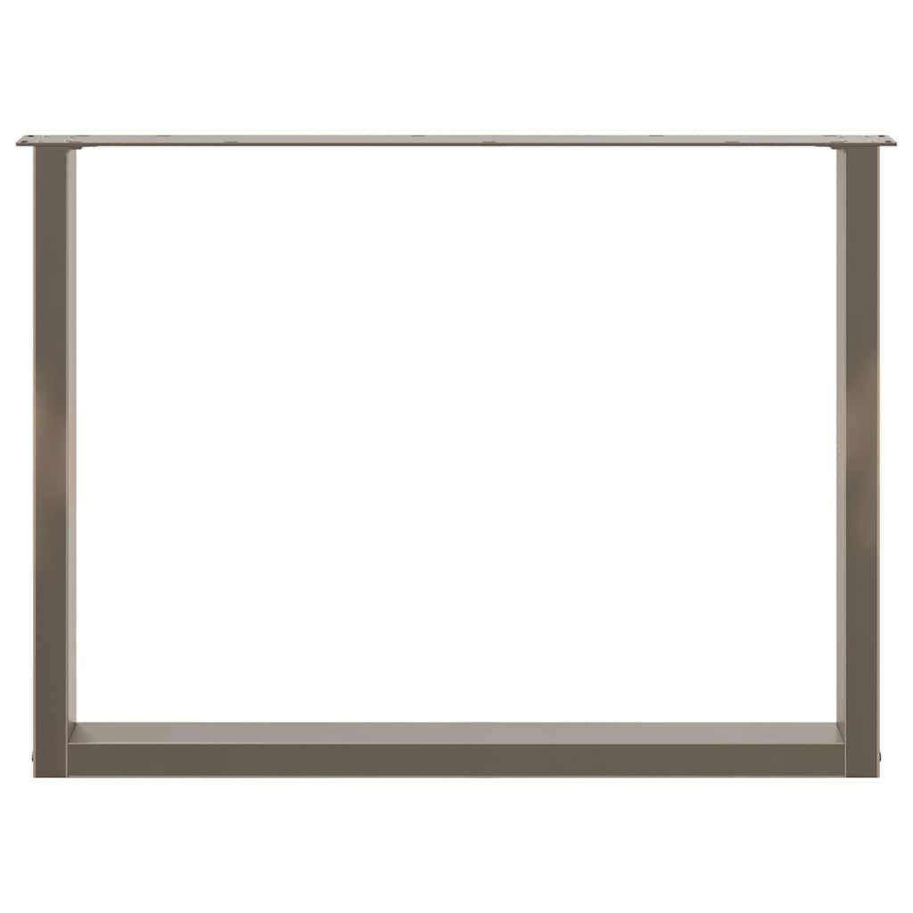 2 db U alakú étkezőasztal láb natúr acélból 100 x (72-73) cm acél