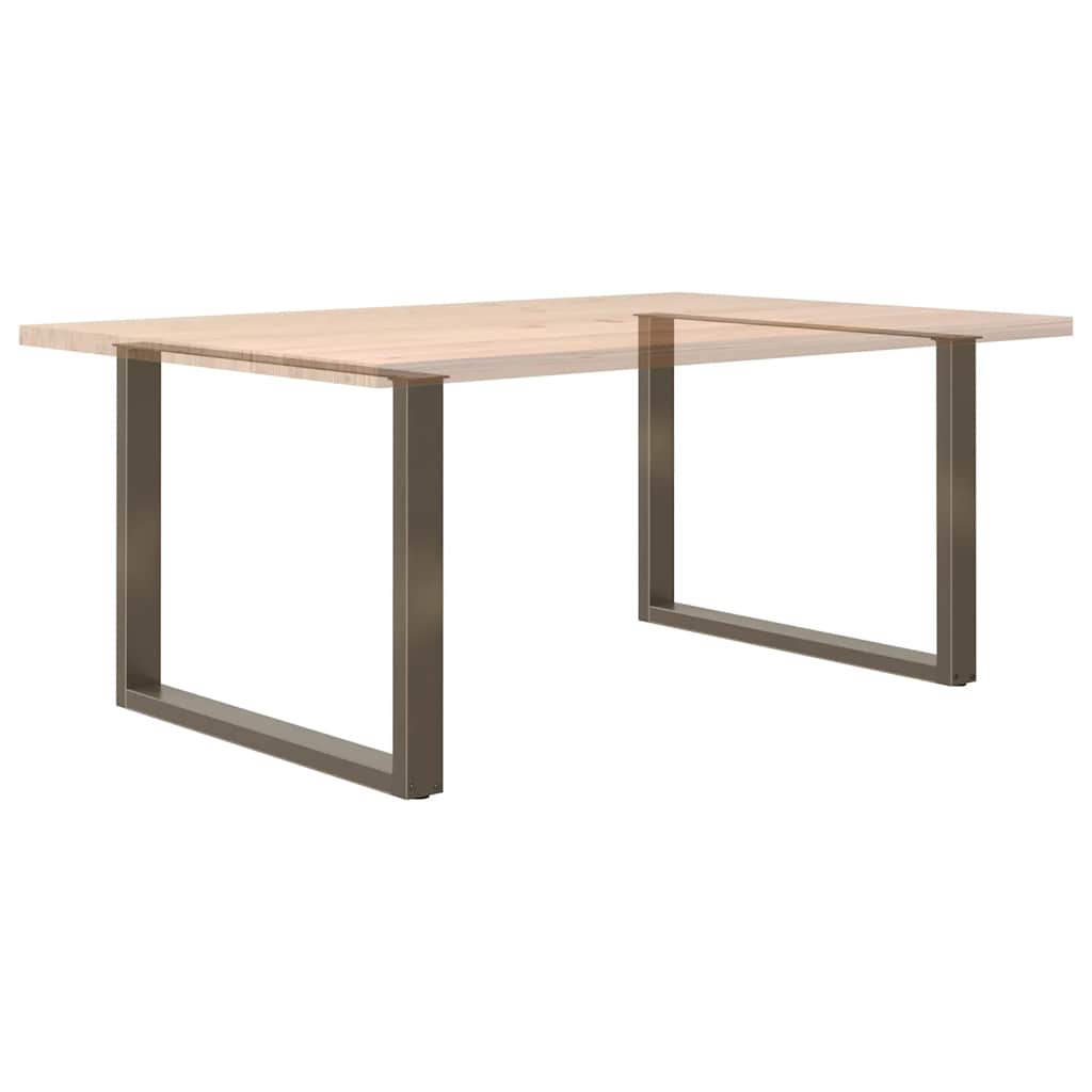 2 db U alakú étkezőasztal láb natúr acélból 100 x (72-73) cm acél