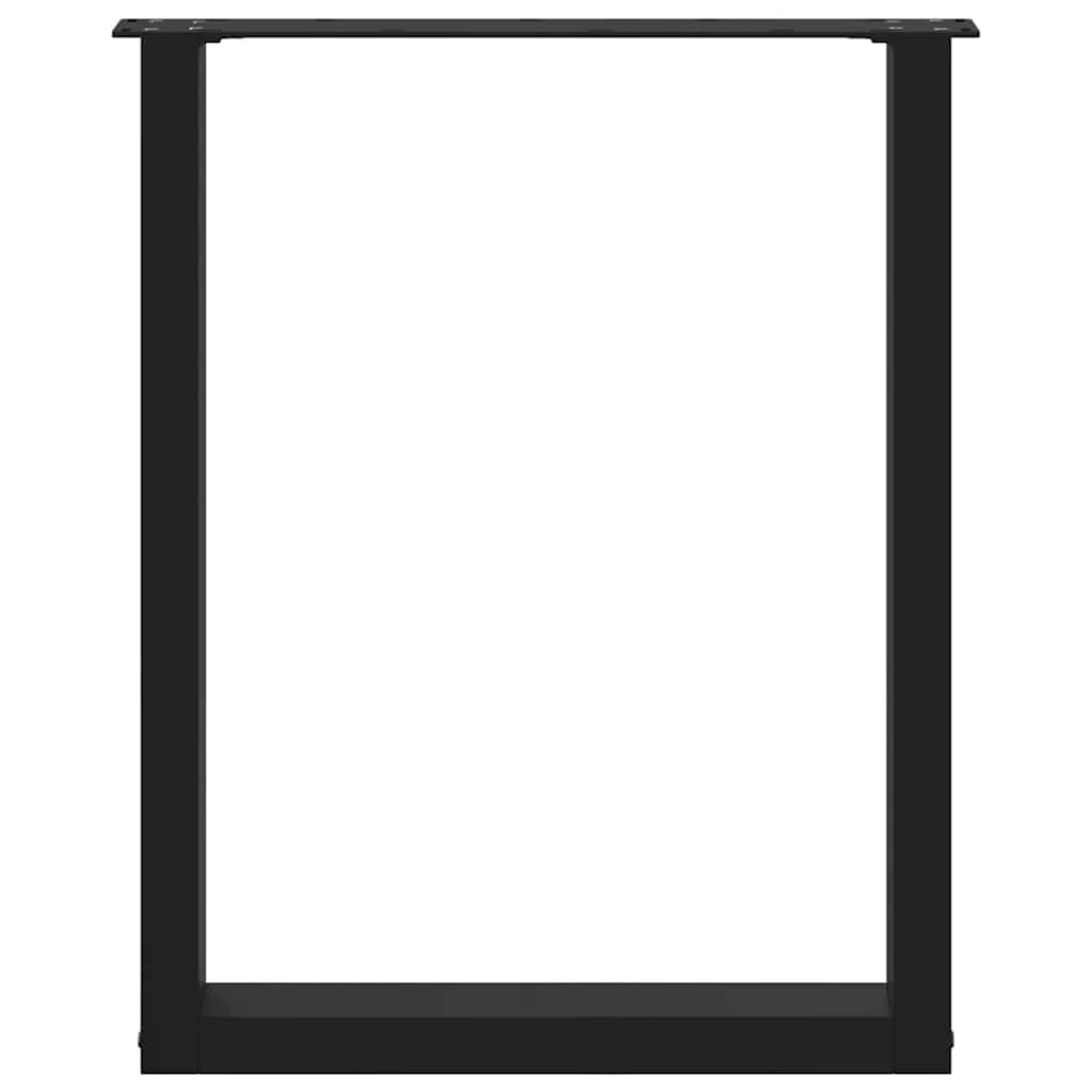 3 db U alakú étkezőasztal láb fekete, 70 x (72-73) cm acél