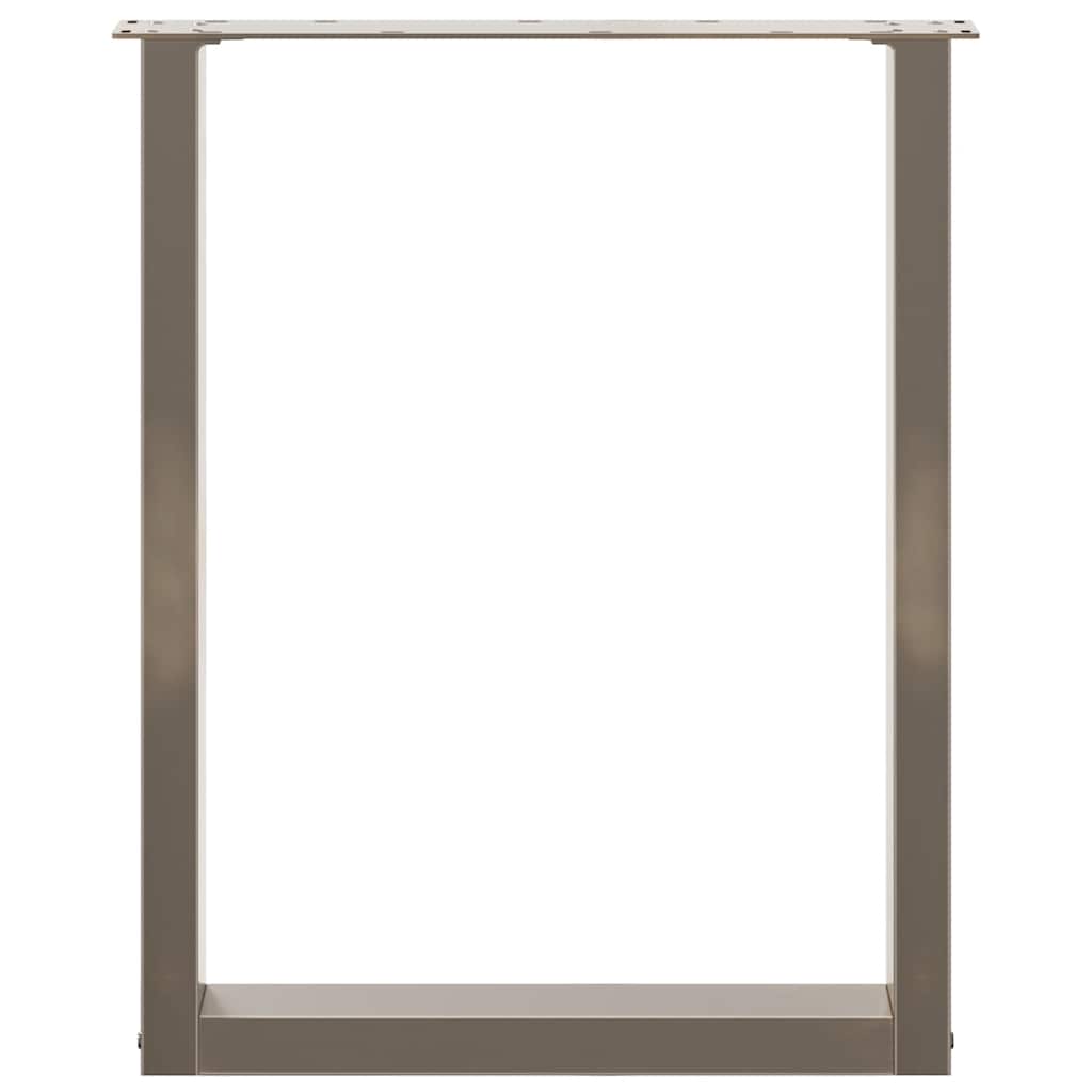 3 db U alakú étkezőasztal láb natúr acélból 70 x (72-73) cm