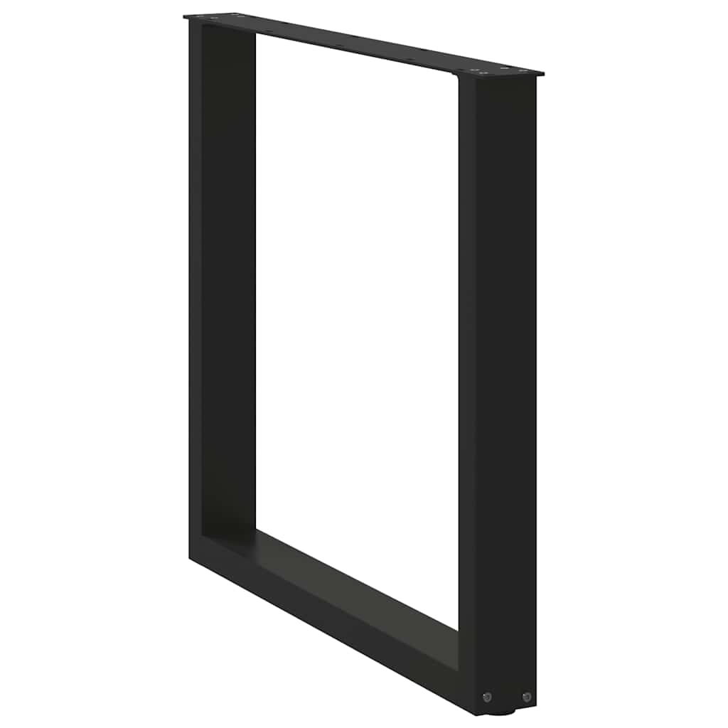 3 db U alakú étkezőasztal láb fekete 80 x (72-73) cm acél étkezőasztal láb