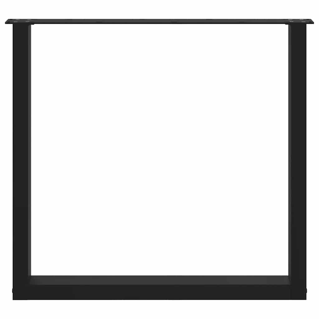 3 db U alakú étkezőasztal láb fekete 80 x (72-73) cm acél étkezőasztal láb