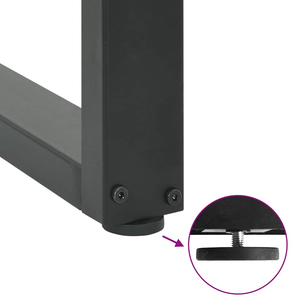 3 db antracitszürke, U alakú acél étkezőasztal láb 80 x (72-73) cm