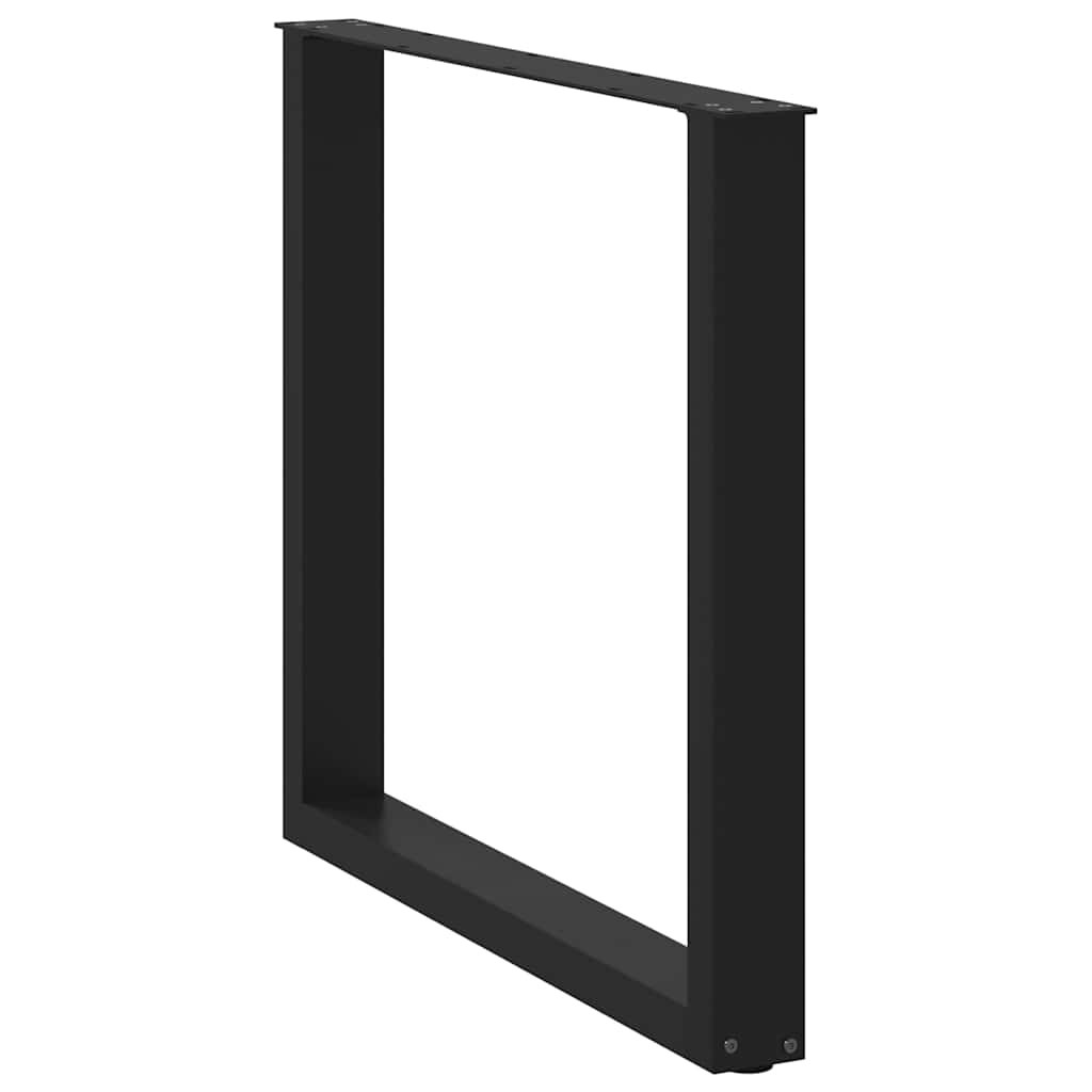 3 db U alakú étkezőasztal láb fekete 90 x (72-73) cm acél étkezőasztal láb