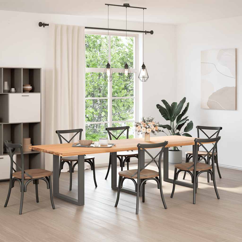 3 db antracitszürke, U alakú acél étkezőasztalláb 90 x (72-73) cm