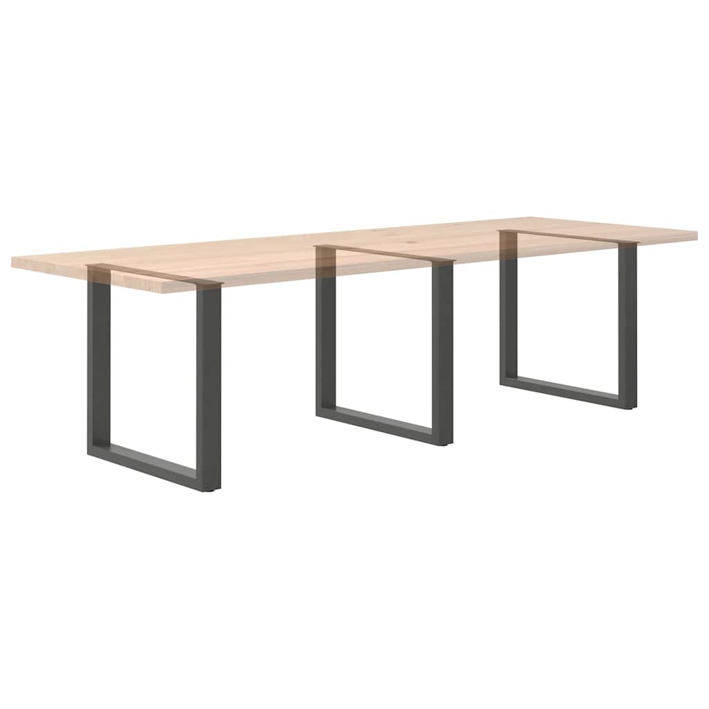 3 db antracitszürke, U alakú acél étkezőasztalláb 90 x (72-73) cm