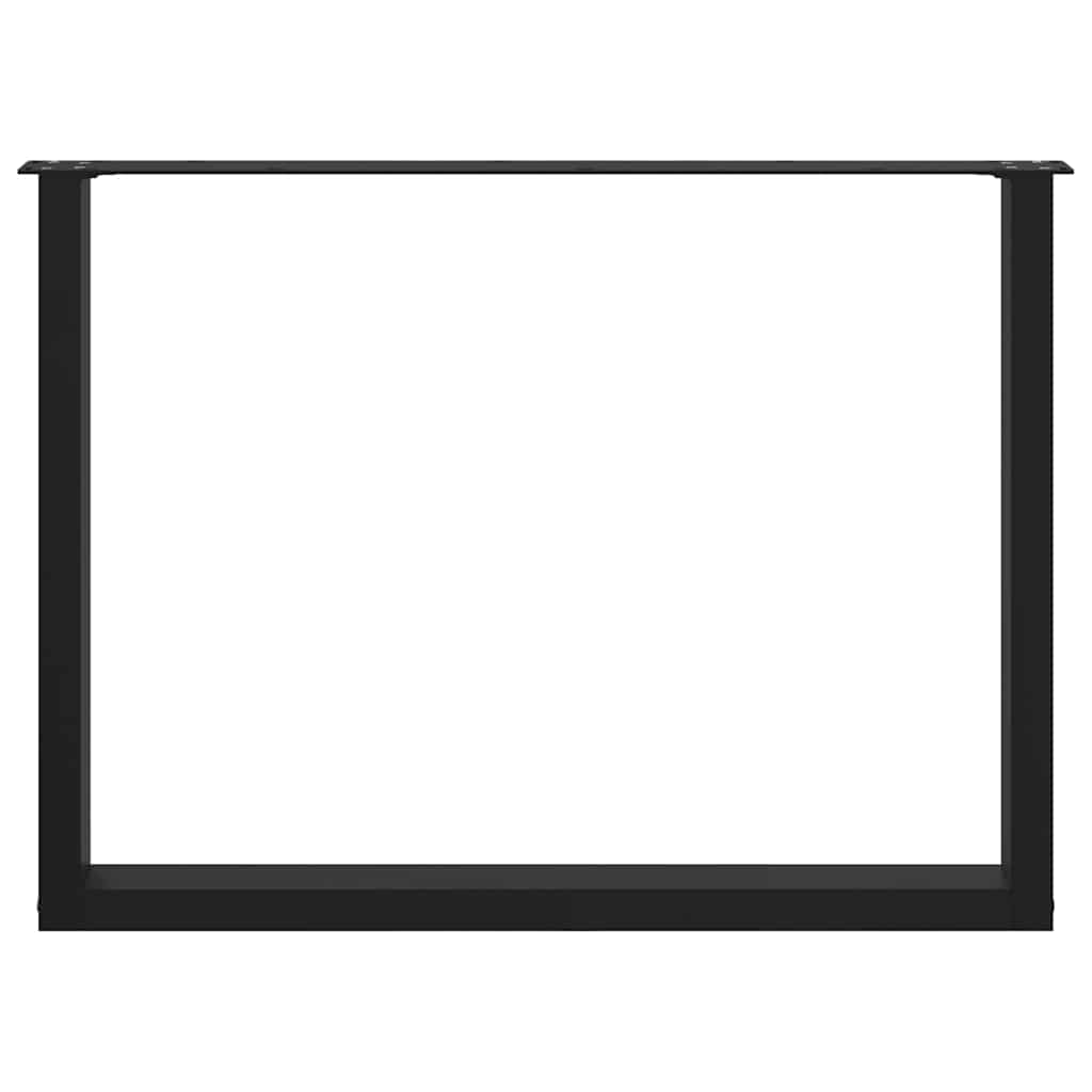 3 db U alakú étkezőasztal láb fekete 100 x (72-73) cm acél étkezőasztalhoz