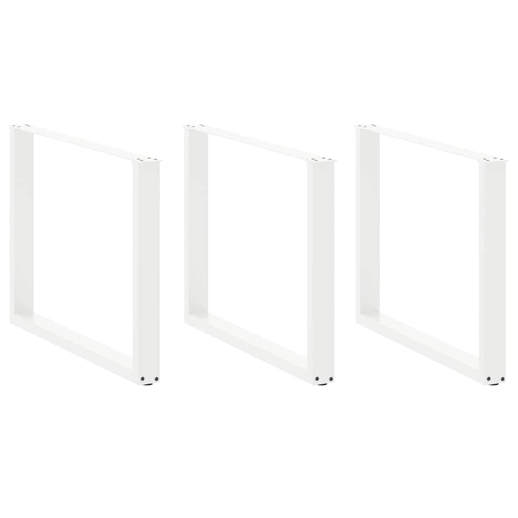 3 db U alakú étkezőasztal láb fehér 100 x (72-73) cm acél étkezőasztal láb