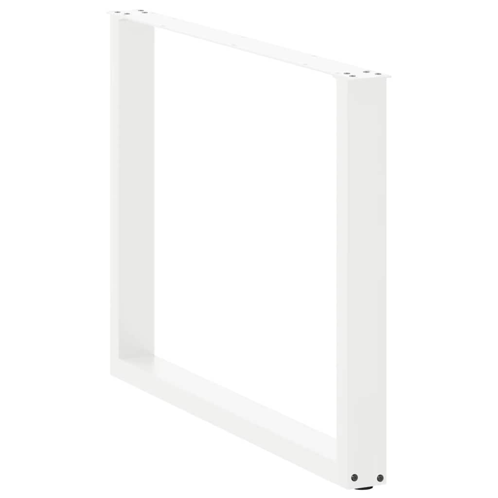 3 db U alakú étkezőasztal láb fehér 100 x (72-73) cm acél étkezőasztal láb
