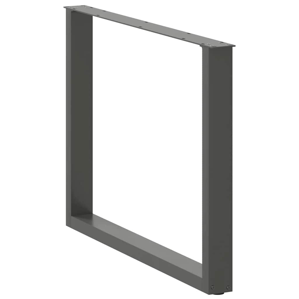 3 db antracitszürke, U alakú étkezőasztal láb 100 x (72-73) cm acél
