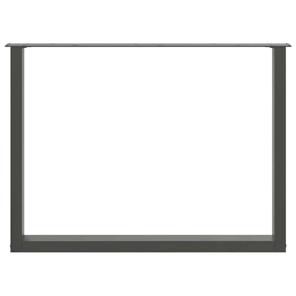 3 db antracitszürke, U alakú étkezőasztal láb 100 x (72-73) cm acél