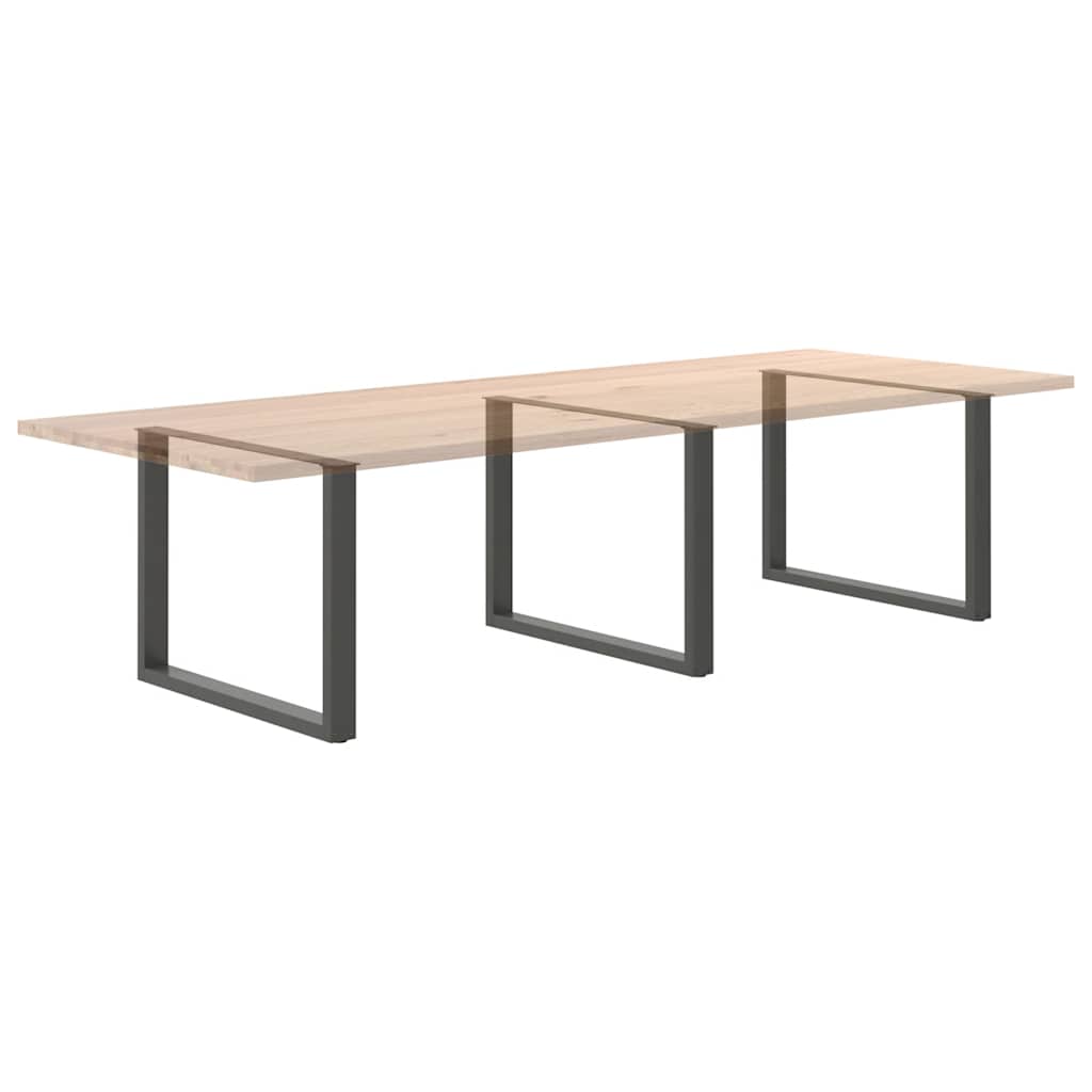 3 db antracitszürke, U alakú étkezőasztal láb 100 x (72-73) cm acél